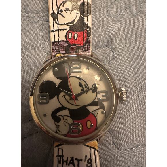 NWOT Disney Mickey Mouse Watch MZB Mck958h15 Silver Case Multicolor Cartoon Band NWOT Disney Mickey Mouse Watch MZB Mck958h15 Silver Case  main image 2